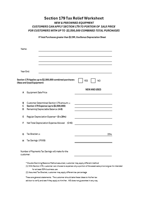 Section 179 Tax Relief